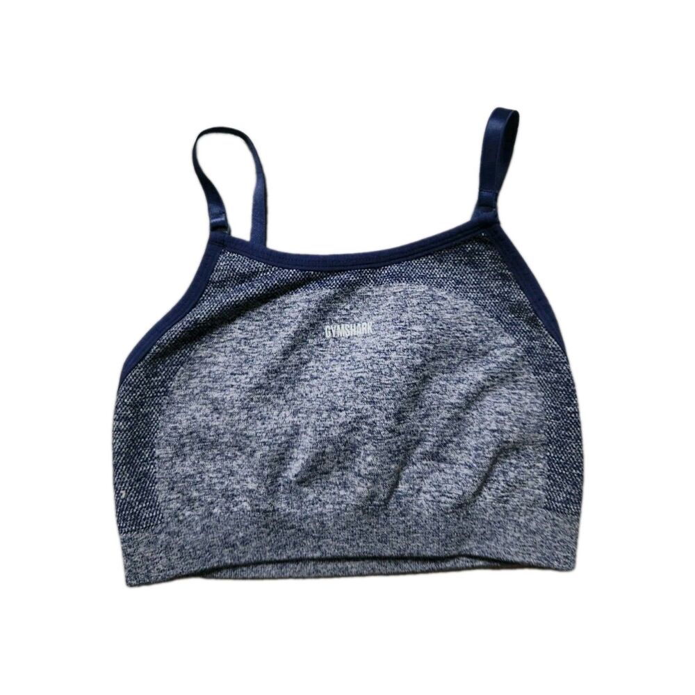 Gymshark Flex Strappy Sports Bra Heathered Blue Low Impact Womens XS EUC